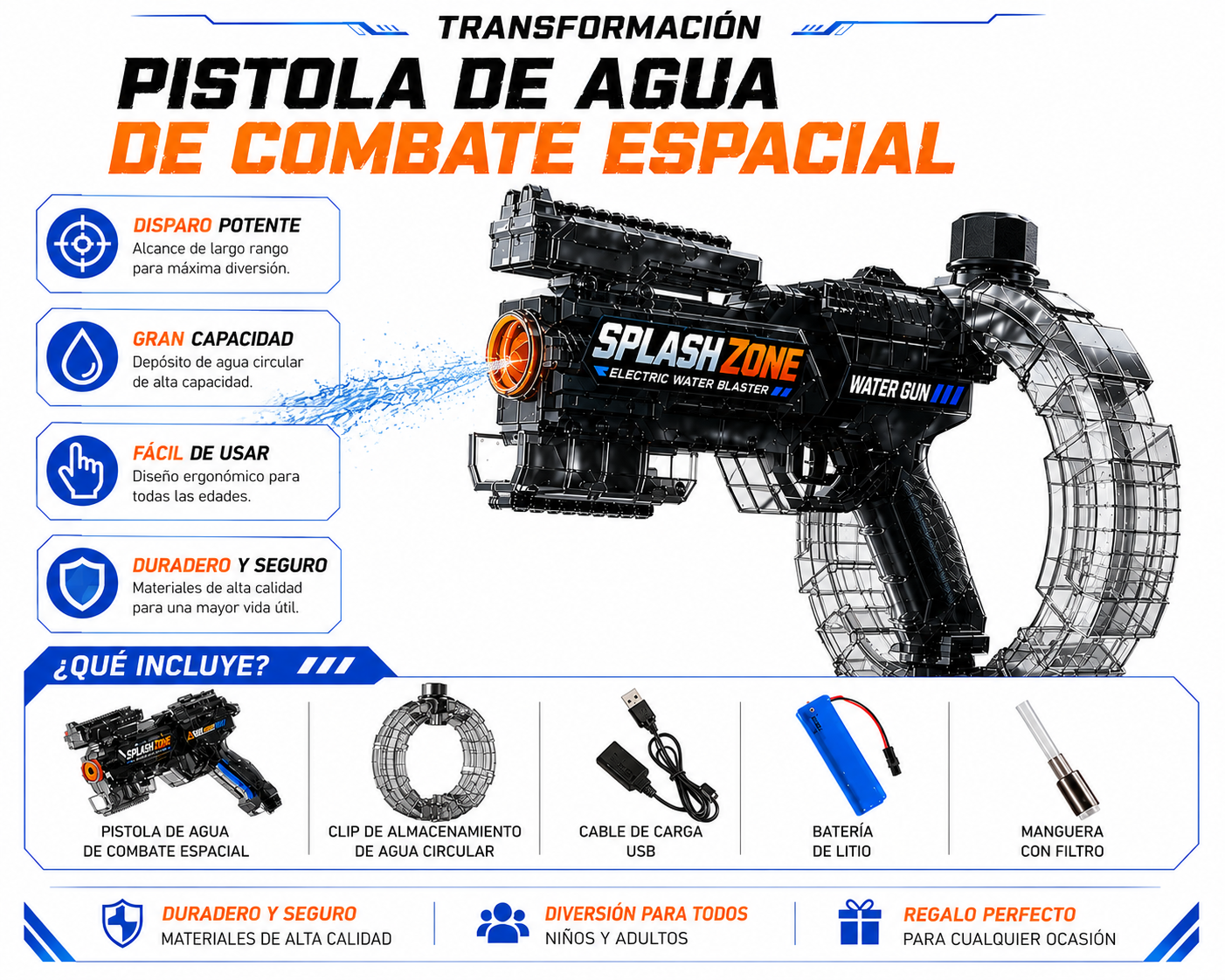PISTOLA DE AGUA SPLASHZONE